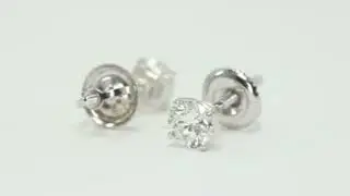 Classic 14k White Gold 4-Prong Set Diamond Stud Earrings