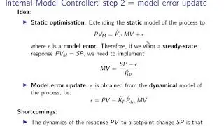 Practical process control: video 17 Internal model control