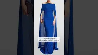 Women's Catwalk Open Back Off-Shoulder Cape Long Dress #fashion #dress #eveningdress #womensfashion