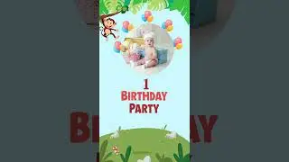 1st Birthday Party Invitation Video | jungle theme birthday invitation video | Invito AI-1057