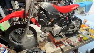 Fixing a Honda dirt bike 