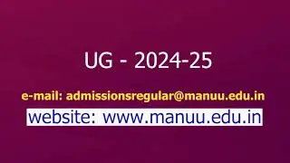 Manuu CUET UG Courses Admission 2024-25 । @UniversityWorld