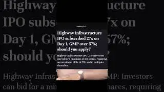 Highway Infrastructure IPO | New Ipo #ipo #newipoupdate #iposhorts