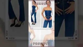 Stylish Women's Retro Blue Fitted Jean Jumpsuit Romper