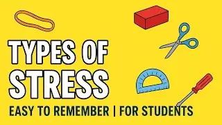 Types of Stress | Strength of Materials Made Easy in 1 Minute #education #students 