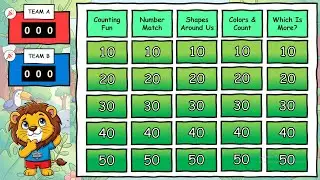 PreK&ndash;Kindergarten Math Review Game PowerPoint | Counting, Numbers 1&ndash;10, Shapes