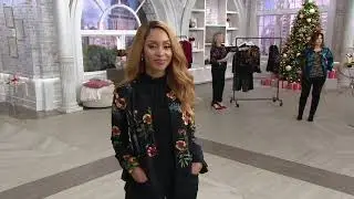 GRAVER Susan Graver Printed Stretch Woven Cropped Jacket on QVC