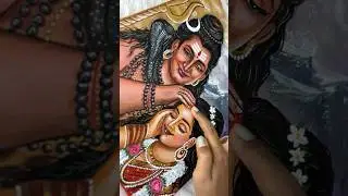 Happy Maha Shivratri🔱🙏 Shiv Parvati Canvas painting #shorts #trending