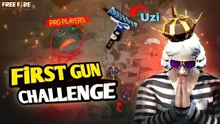 FIRST GUN UZI CHALLENGE! 😱 Landed on PRO PLAYERS & Won?! (Free Fire)