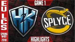 H2K vs SPY Highlights | EU LCS Week 4 Spring 2018 W4D1 | H2K vs Splyce Highlights