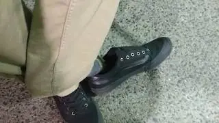 Getting Gas Wearing Loose Vans Pro Model Style 112 Skateboarding Shoes-1