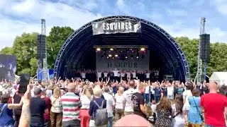 The Collaboration Choir flash mob Never Gonna Not Dance Again at Bedford River Festival