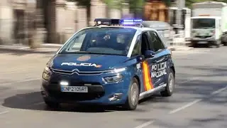 Policia Nacional hacia un servicio urgente en Madrid // Spanish National Police responding in Madrid
