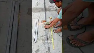 Method of cutting iron using a grinding machine #iron #grinding #construction