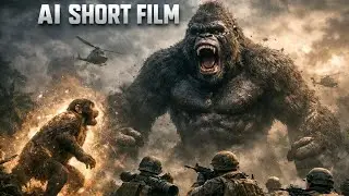 The monkey transforms into King Kong to confront the soldiers | AI Short Film