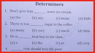 Determiners | English grammar exercise | Diligent Shiksha Point | #determiners
