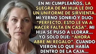 En Mi Cumpleaños, La Suegra De Mi Hija Le Dio Un Uniforme De Sirvienta. Mi Yerno Se Rio Entonces Yo