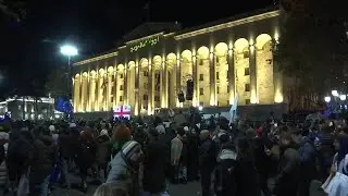 Protest in front of Tbilisi parliament ahead of inaugural session