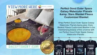 Perfect Good Outer Space Galaxy Watercolor Planets & Stars Blanket Fleece Customized Blanket