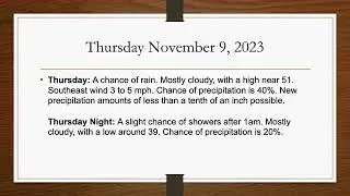 The Hudson Valley's Weather Forecast for Tuesday November 7, 2023
