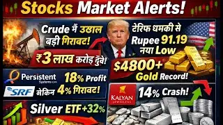 Stocks Market Alert Today |Sensex Crash , Kalyan Jewellers,Gold $4800 ,Silver ETF Boom |Trump Tariff