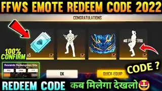FFWS 2022 REDEEM CODE FREE EMOTES | FREE FIRE WORLD SERIES REDEEM CODE FFWS 2022 REWARDS REDEEM CODE