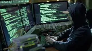 IT Programmer Working with Code at Night