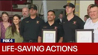 Dallas Fire-Rescue firefighter/paramedics credited with saving two people who suffered cardiac arres