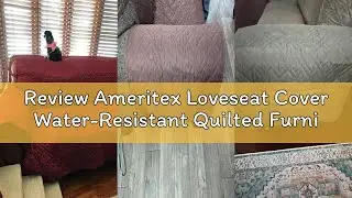 Review Ameritex Loveseat Cover Water-Resistant Quilted Furniture Protector with Back Nonslip Paws Sl