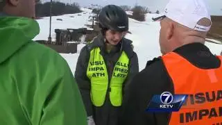 Legally blind teens learn to ski Saturday afternoon