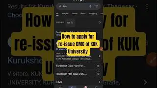 How to apply for re-issue DMC of KUK University #university #study #graduation #exam #dmc #job