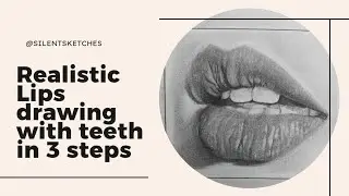 # How to draw Realistic lips with teeth #artist #art pencil sketch #silentsketches