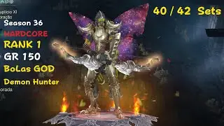 Season 36 HARDCORE  RANK 1  BoLas GOD Demon Hunter  GR 150.