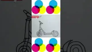 HOW TO DRAW A SCOOTER FOR BEGINNERS! SIMPLE SCOOTER DRAWING STEP BY STEP!  SIMPLE SCOOTER SKETCH!