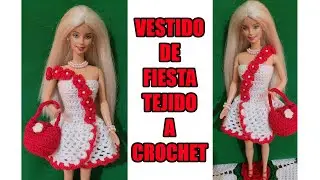 VESTIDO DE FIESTA PARA MUÑECA BARBIE TEJIDO A CROCHET (PASO A PASO)