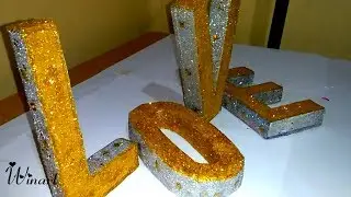 3D LETTER DECORATION // How to make 3D letters using carton box