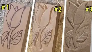 Flor tallada en madera