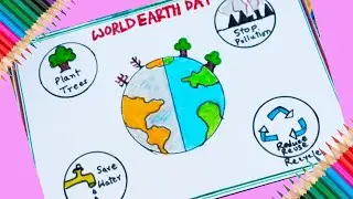 Earth Day Drawing/World Earth Day Poster Drawing /Easy Save Earth Poster/Save Environment Drawing