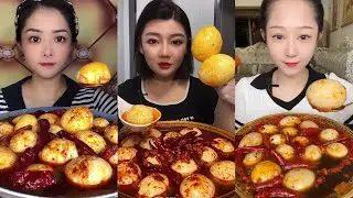 ASMR SOFT BOIL EGGS🥚먹방 SOSLU ÇİN YEMEKLERİ YEME EATING SPICY CHINESE FOOD 吃辛辣的中国菜 MUKBANG