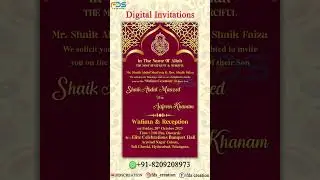 Muslim Wedding Card Design || Wedding Card Design-34 || FDS CREATION ||#youtubeshorts #viral #nikah