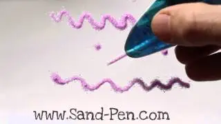 Sand-pen drawing with glass