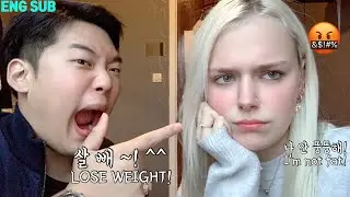 [국제커플] What Happens When My Korean Boyfriend Calls Me Fat 😡😡 외국인 여자친구에게 살빼라고 하면 생기는 일...ㄷㄷ