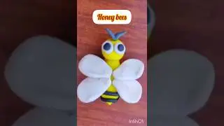 honeybee #poem #clay honey bee#clay art #satisfying video # kids Craft #fun# short video