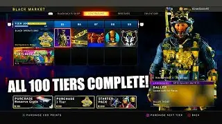 BLACK OPS 4 SEASON 3 BATTLE PASS ALL 100 TIERS UNLOCKED BO4 CONTRABAND STREAM GRAND HEIST LEVEL 100