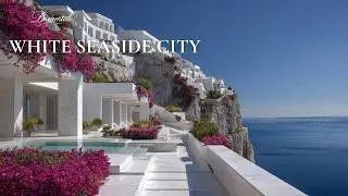 Cliffside White City by the Sea | Relaxing Dreamscape Music