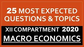 Most Important Questions &  Topics of Macro Economics For Compartment Exam 2020.  12th ECONOMICS