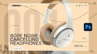 Headphone Website Header Banner Design | Photoshop Tutorial
