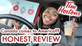 AMERICAN GIRL Tries TIM HORTONS 🇺🇸🇨🇦🍩☕️ |FIRST TIME HONEST REVIEW