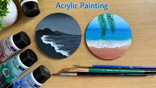 Acrylic Painting on Round MDF Board | Acrylic painting tutorial for beginners | Painting Ideas