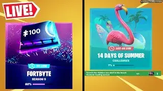 🔴 *NEW* 14 DAYS OF SUMMER DAY 13 SPARKLES TRACK REWARD, FORTBYTE UNLOCKS (FORTNITE LIVE)